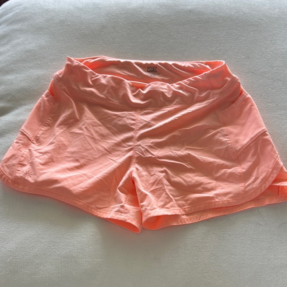 Athleta Girl Coral colored Record Breaker 3” short